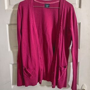 Long-sleeved purple grandfather sweater